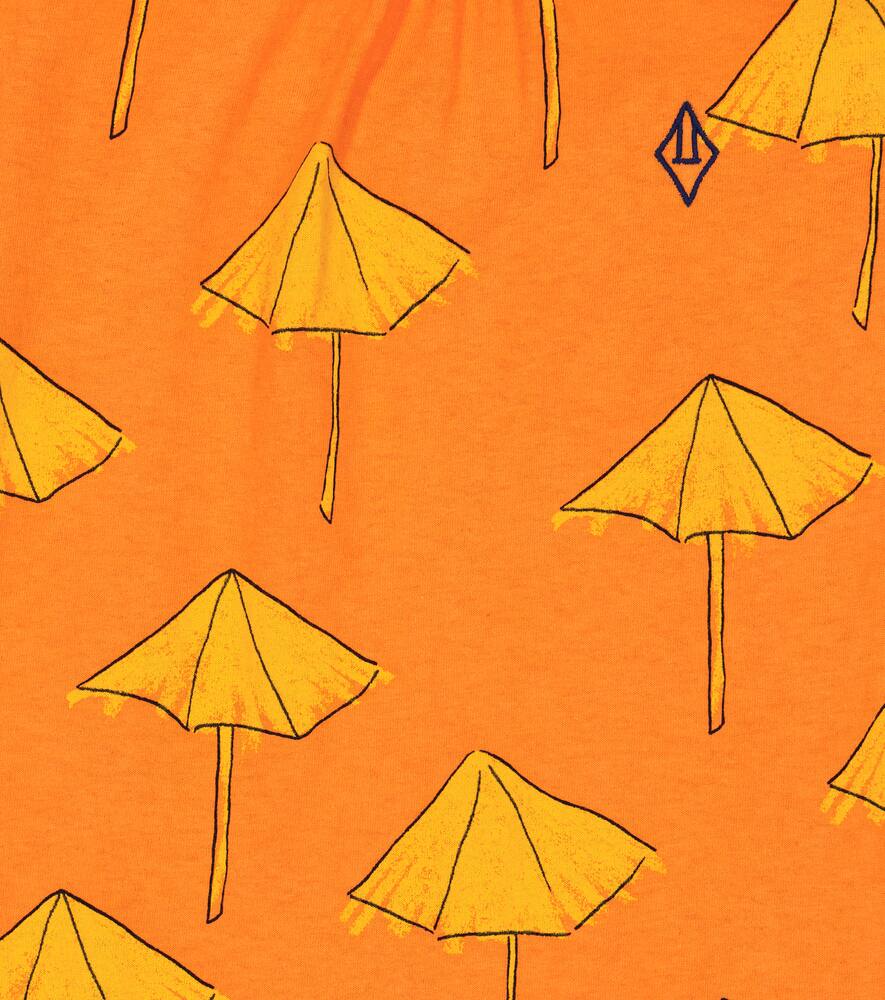 The Animals Observatory Gazel Printed Cotton Dress In Orange Umbrella