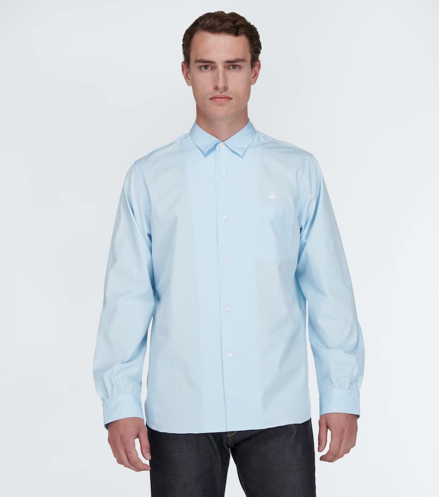 Shop Junya Watanabe Cotton Poplin Shirt In Sax