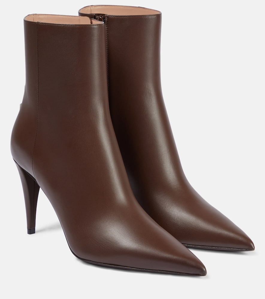 Rockstud leather ankle boots