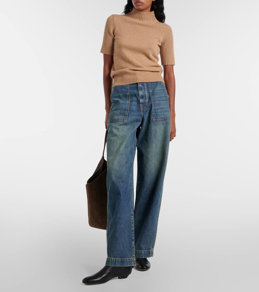 Khaite Apollo Leather Flat Ankle Boots In Black