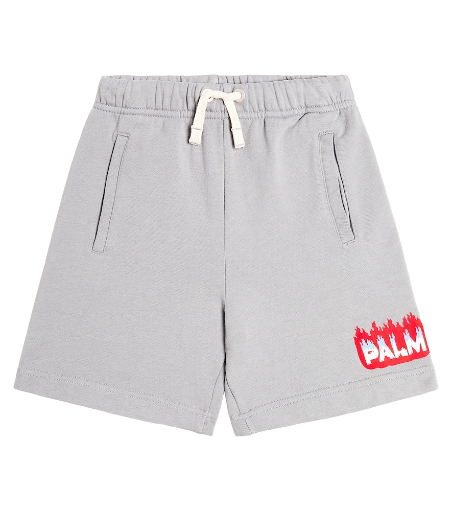 Palm Angels Kids Bambino Palm Angels Shorts In Jersey Di Cotone Con Logo Grigio Y Taglia 12- Mytheresa