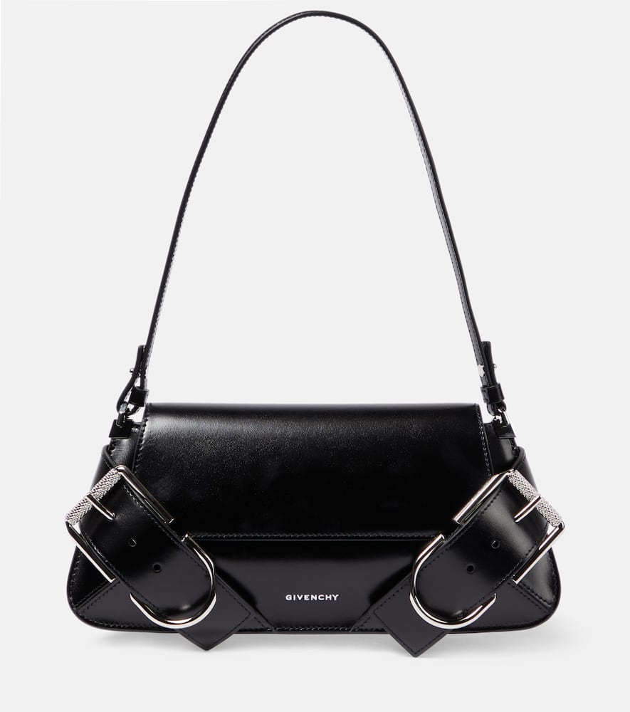 Shop Givenchy Voyou Small Leather Shoulder Bag In Black