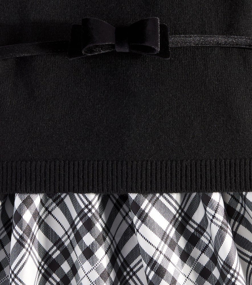 Monnalisa Belted Sweater Dress In Black