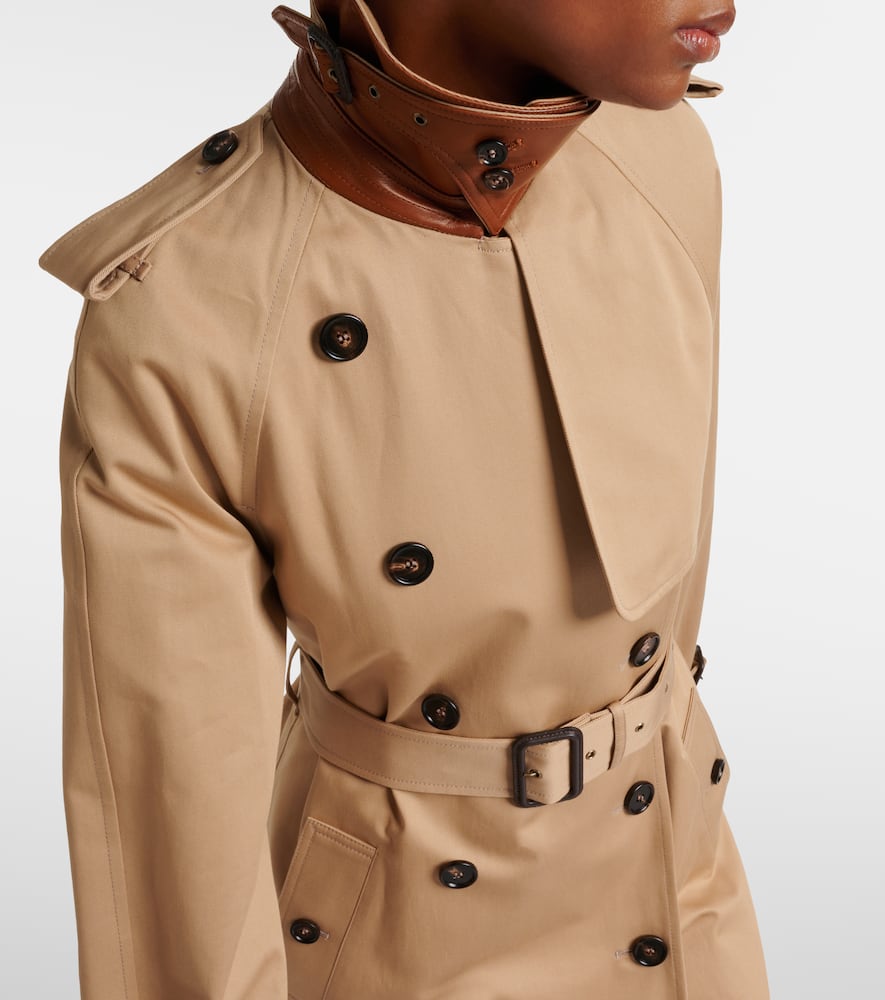 Chloé Classic Cotton Gabardine Trench Coat With Cape In Braun