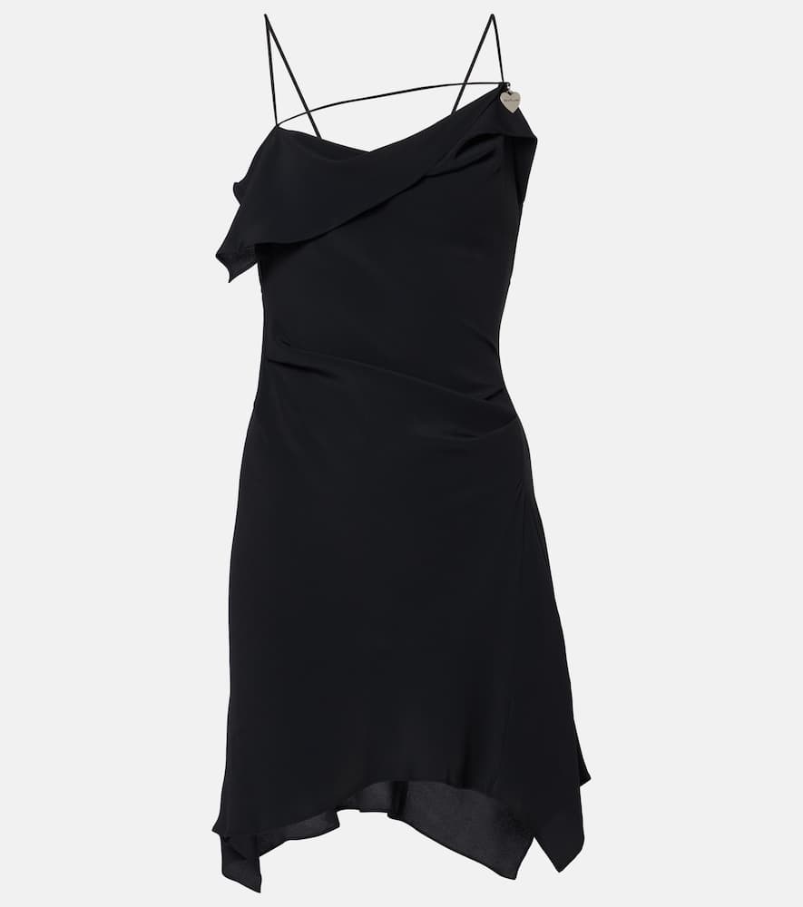 Acne Studios Draped Asymmetric Minidress In Black