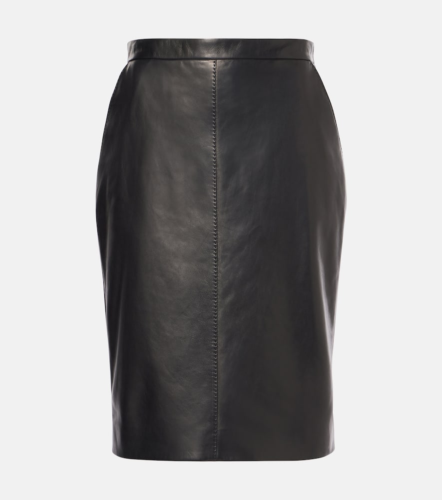 Leather pencil skirt