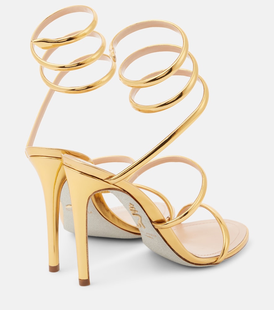 Rene Caovilla Rene Caovilla Sandalen Cleo 105 Aus Metallic-leder 