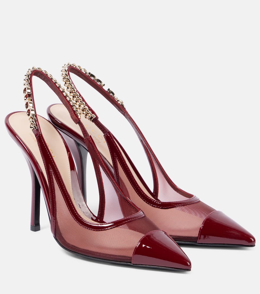 Signoria 105 mesh slingback pumps