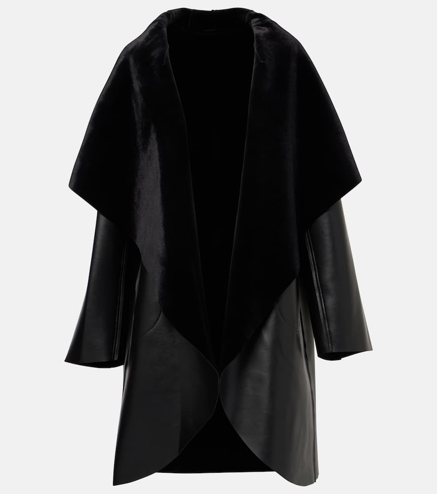 Reversible faux leather coat
