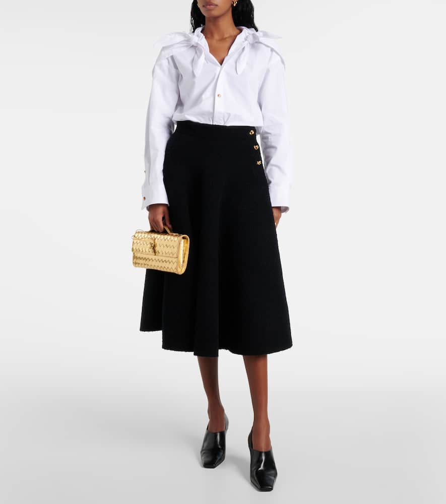 BOTTEGA VENETA ANDIAMO INTRECCIATO METALLIC LEATHER CLUTCH