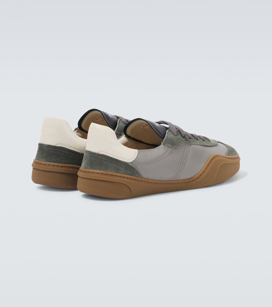 Shop Acne Studios Bars M Suede And Leather Sneakers In Grey