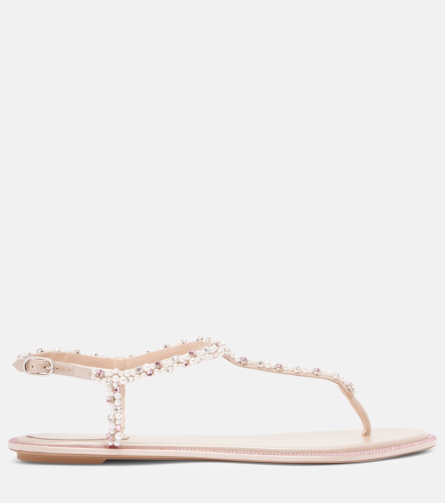  Rene Caovilla Rene Caovilla Sandalen Diana Aus Satin Mit Zierperlen 