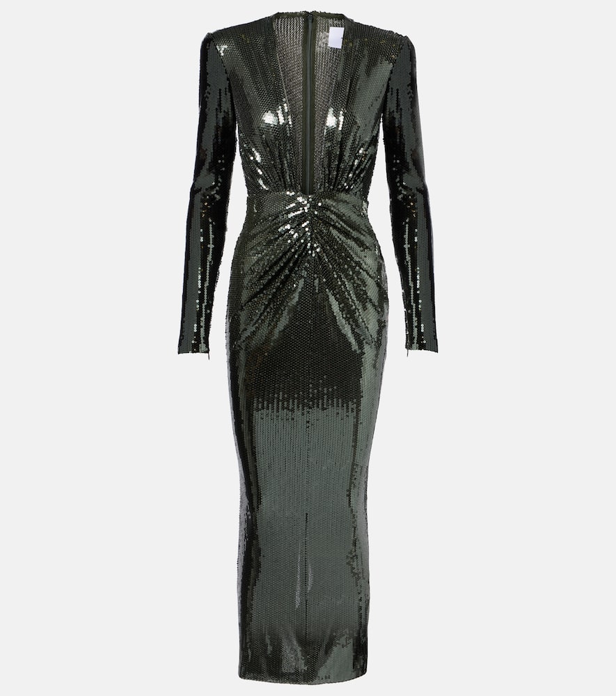 Gathered sequined gown