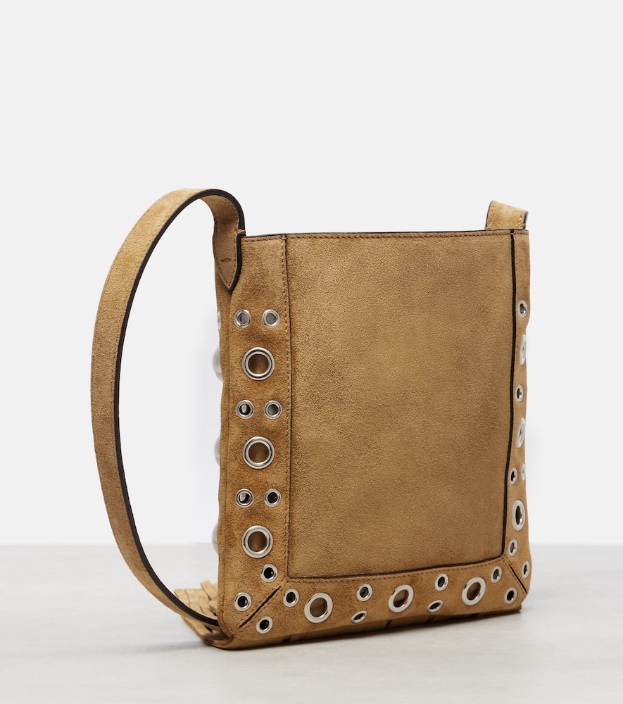Valentino Nellcôte Vlogo Studded Suede Shoulder Bag
