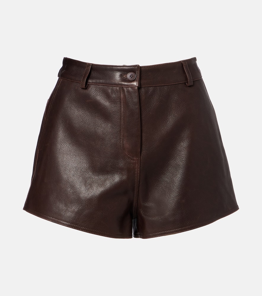 Leontine leather shorts