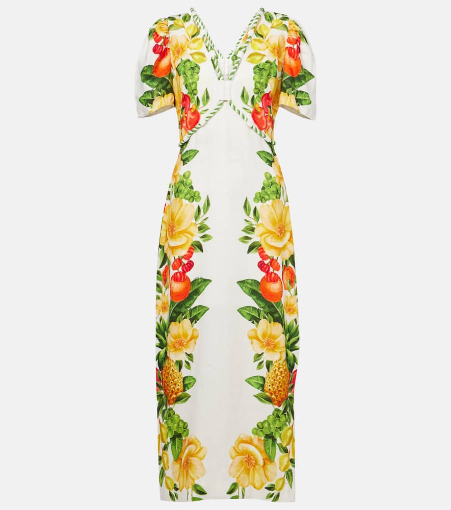 Floral linen maxi dress