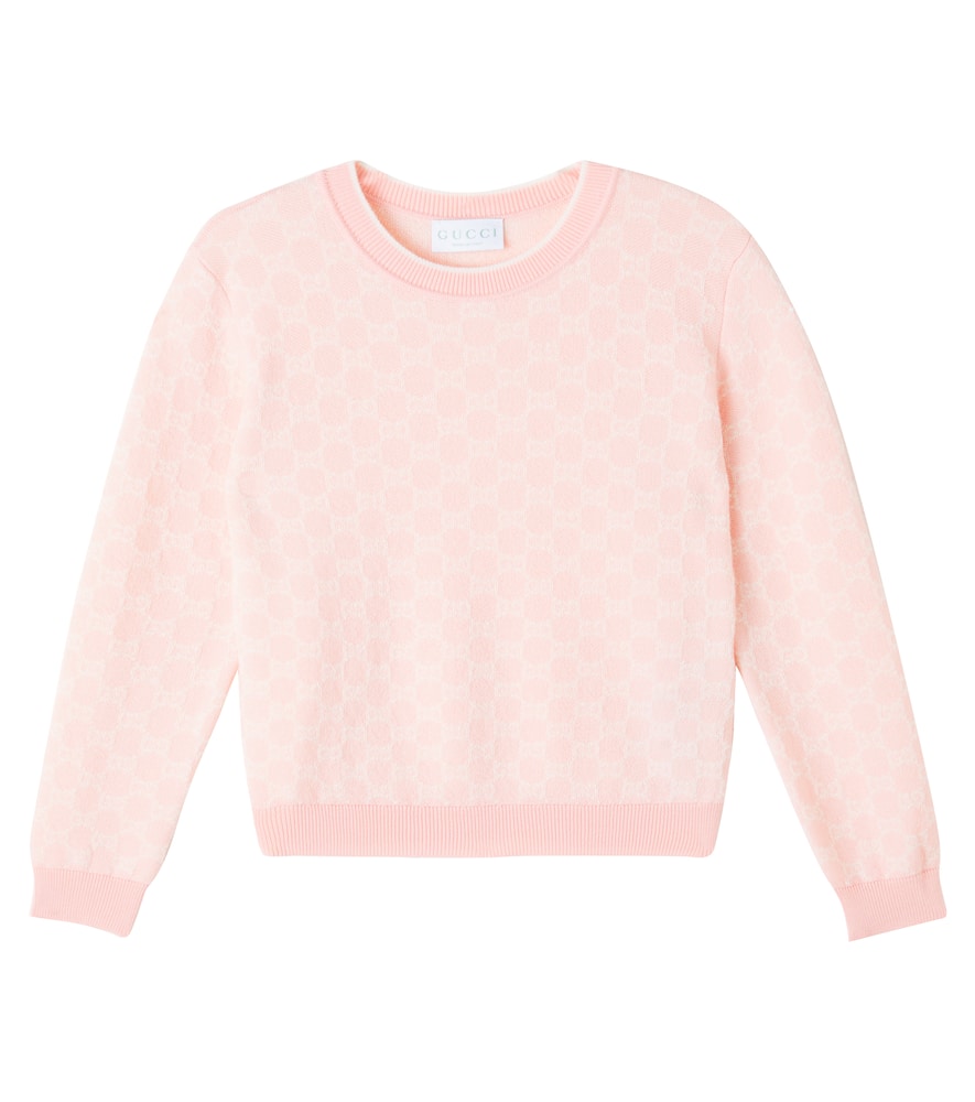 Gucci Gg Wool Jacquard Sweater In Pink