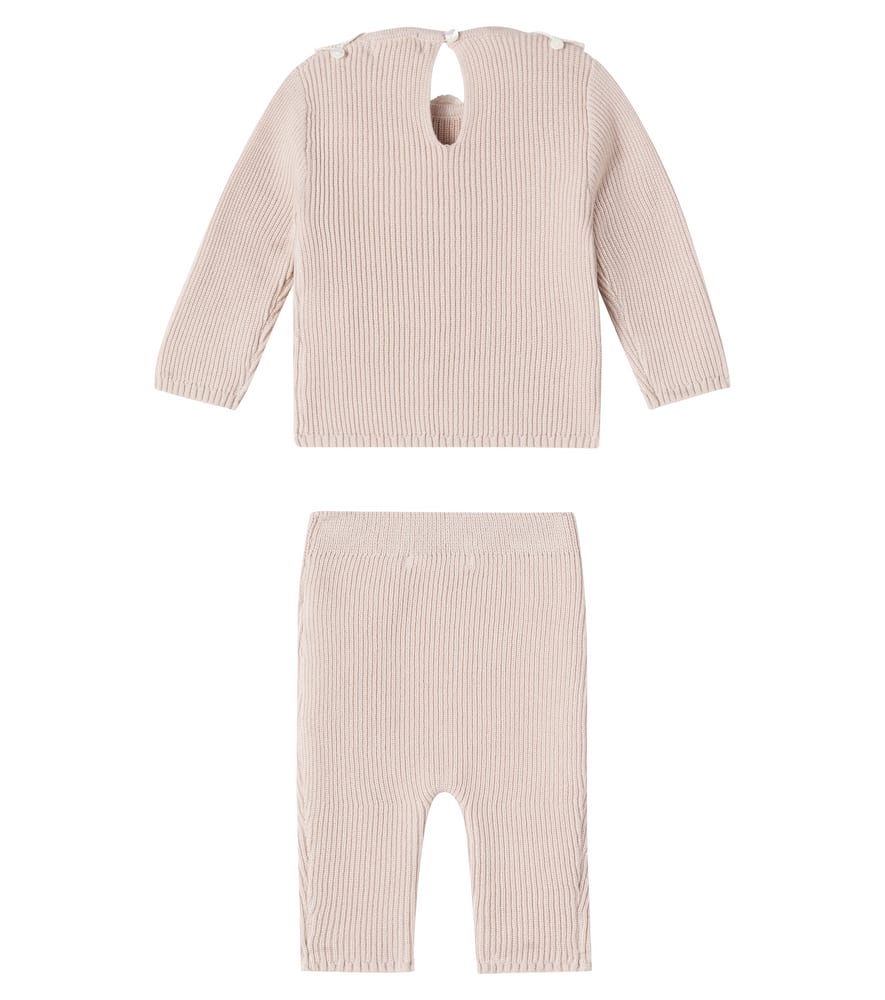 Bebe Organic Baby Lucette Set Of Cotton Sweater And Pants In Blue