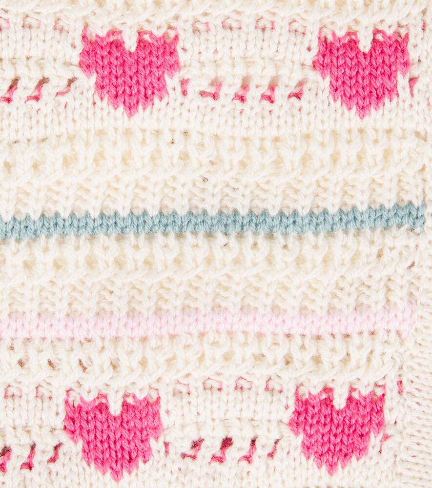 Bebe Organic Baby Josie Crochet Cotton And Wool Bonnet In White