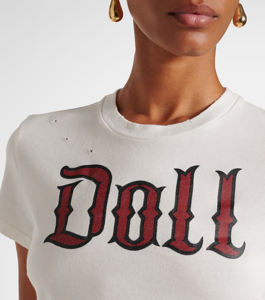 Dolce & Gabbana Graphic Print Cropped Top With Short Sleeves In White