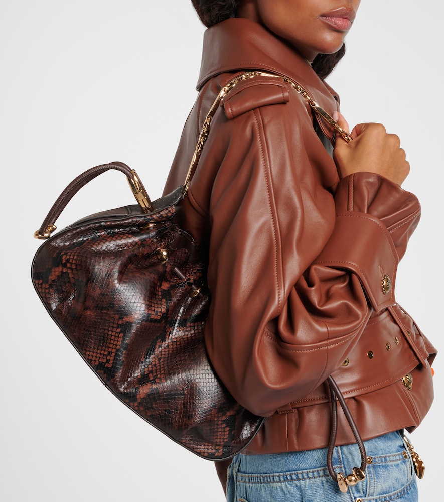 Zimmermann Halcyon snake-effect leather shoulder bag