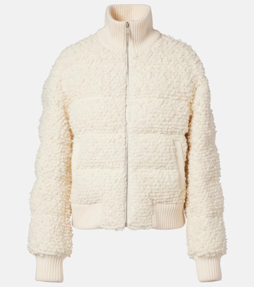 Perfect Moment Après Wool Down Bomber Jacket In Gray