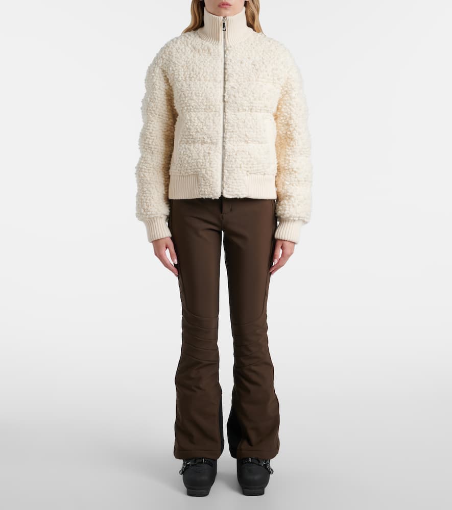 Perfect Moment Après Wool Down Bomber Jacket In Gray