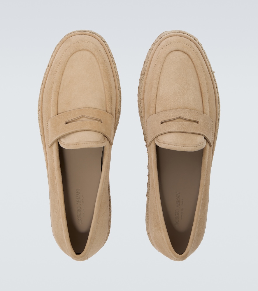  Giorgio Armani Giorgio Armani Loafers Aus Veloursleder Mit Jute 