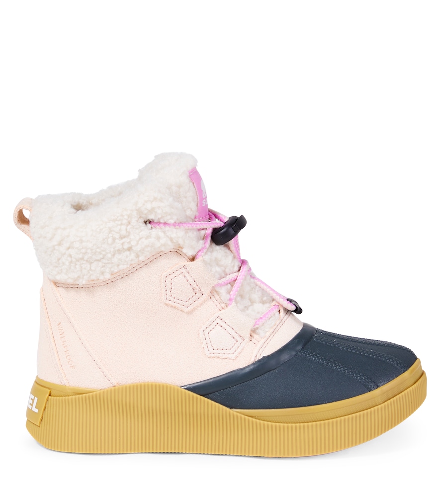  Sorel Kids Sorel Kids Out N Aboutâ¢ Shearling-trimmed Suede Boots 