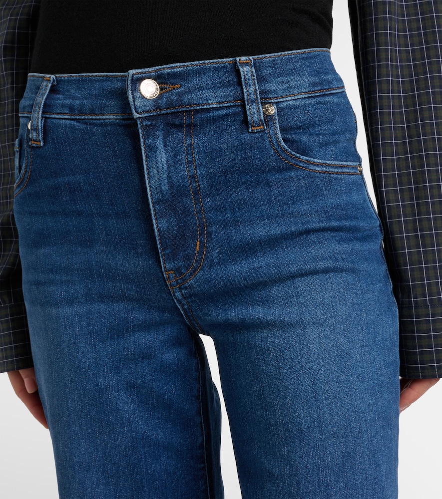 Frame Le Jane Faded High-rise Straight-leg Jeans In Dark Denim