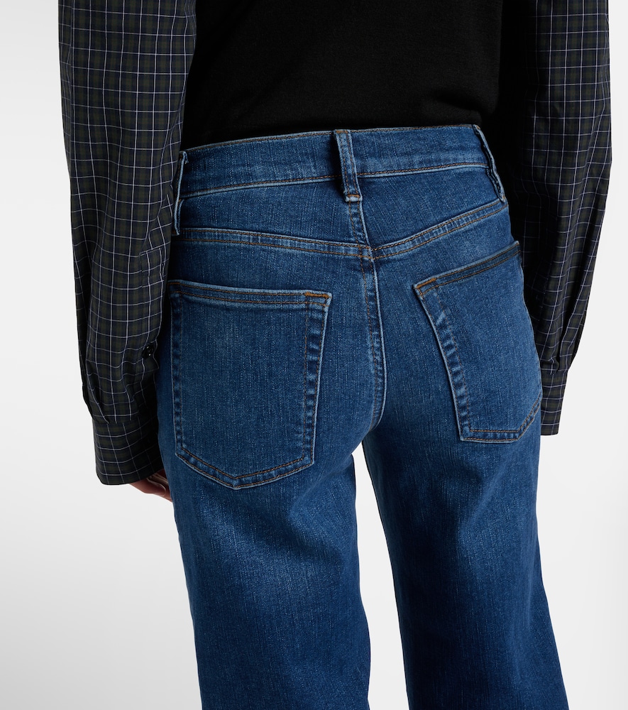 Frame Le Jane Faded High-rise Straight-leg Jeans In Dark Denim