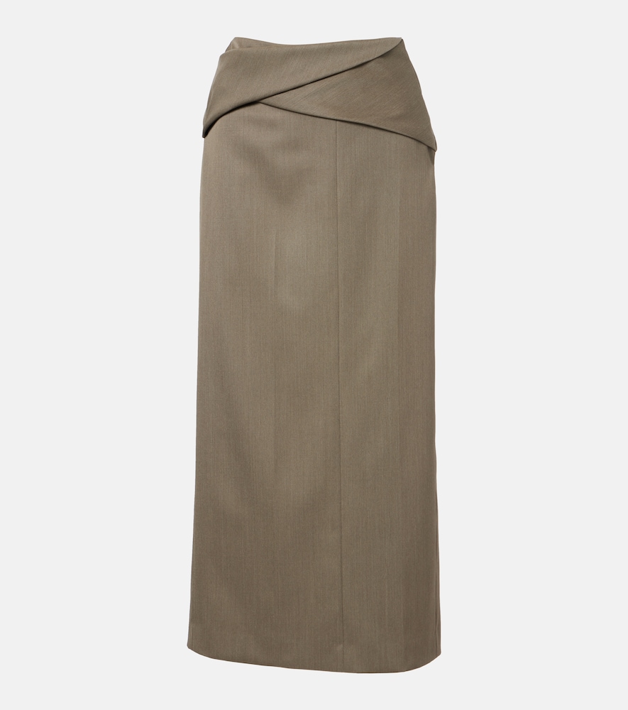 Victoria Beckham Wool-blend midi skirt
