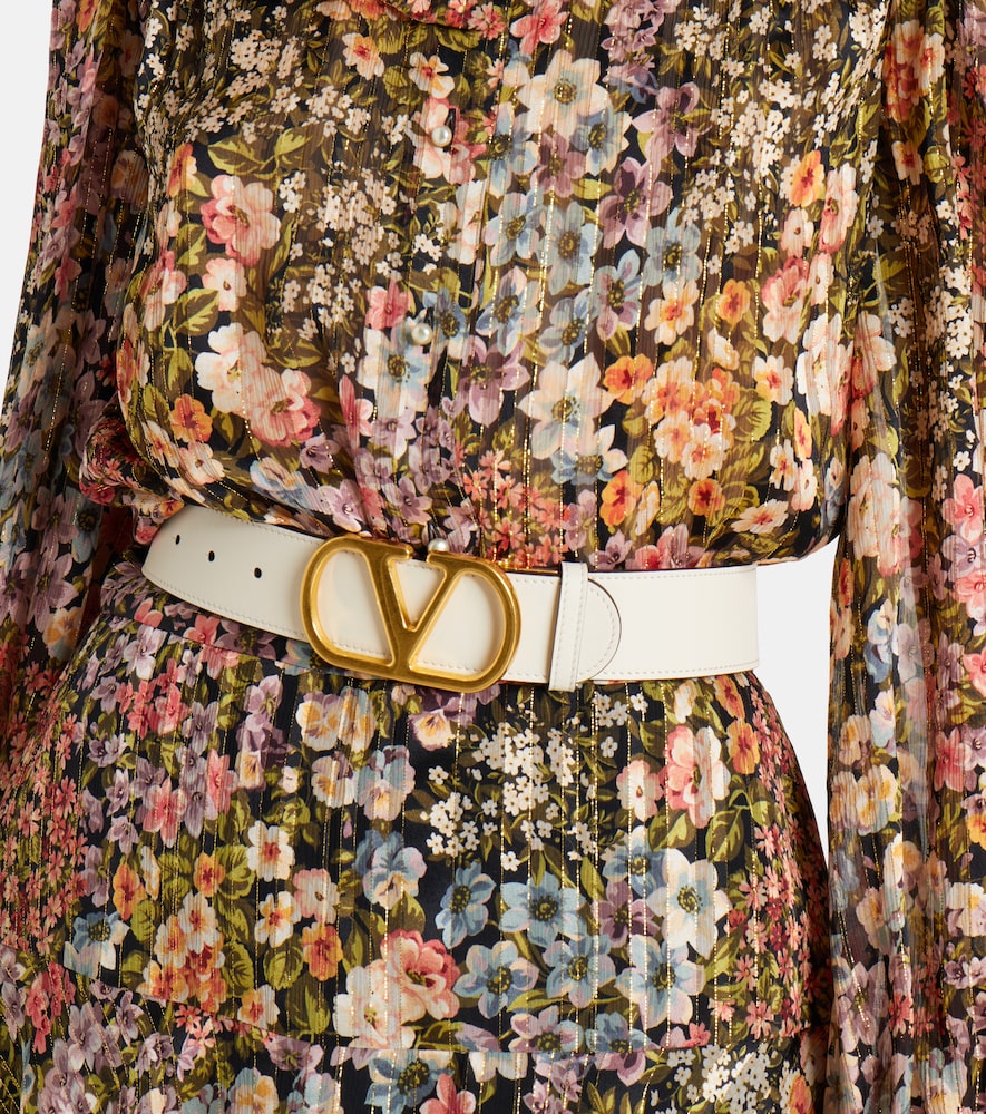  Valentino Garavani Valentino Garavani Vlogo Reversible Leather Belt 