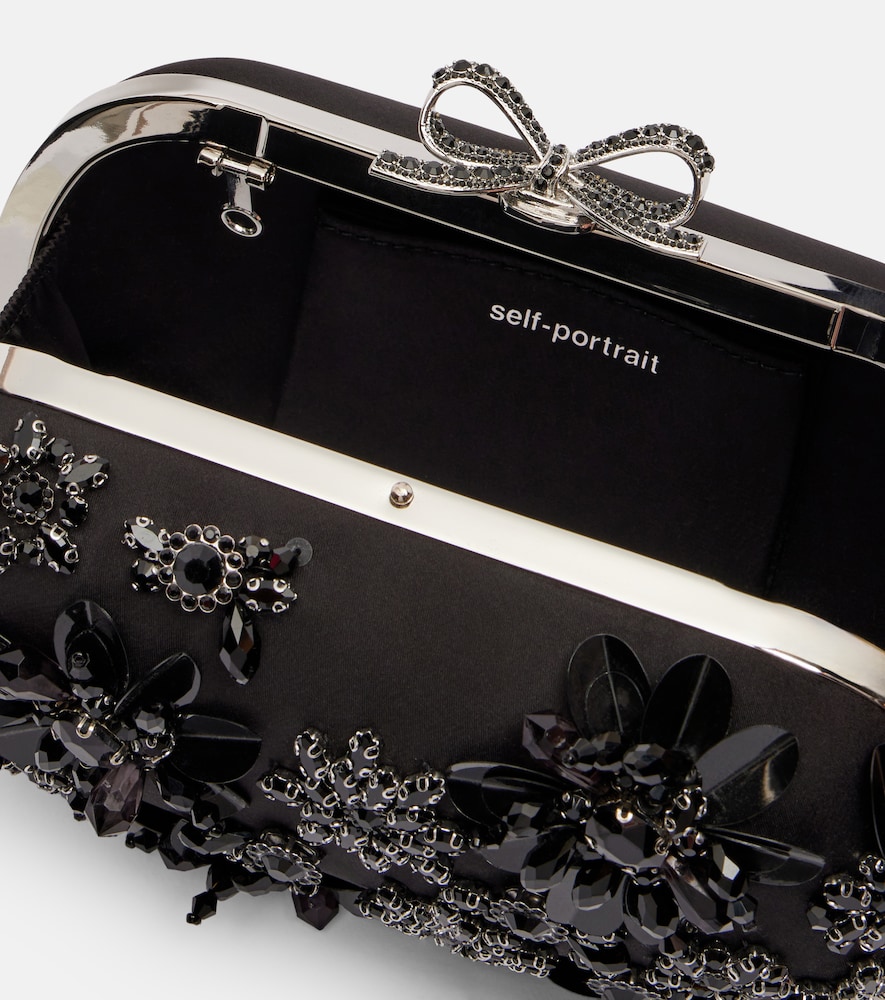  Self-portrait Self-portrait Clutch Aus Satin Mit Kristallen 