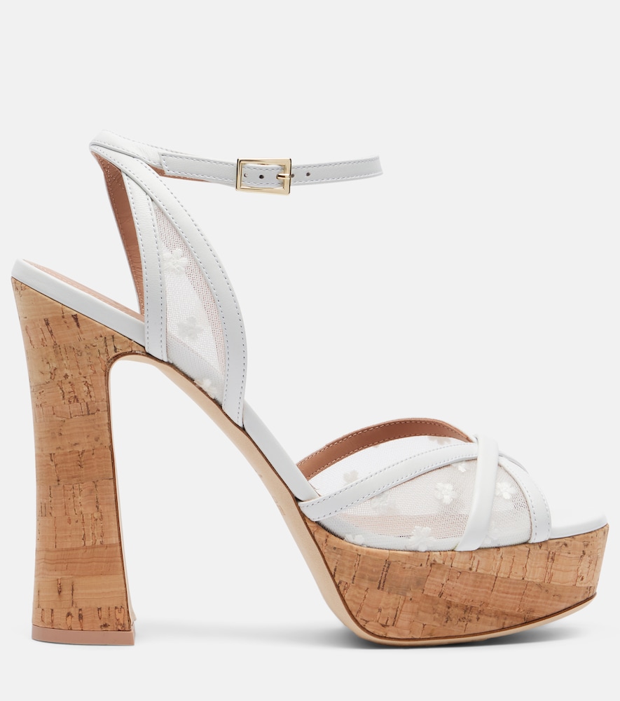 Sylvie 125 Leather-Trimmed Platform Sandals