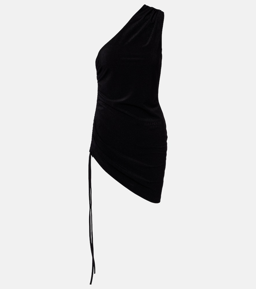 Balmain Ruched one-shoulder minidress