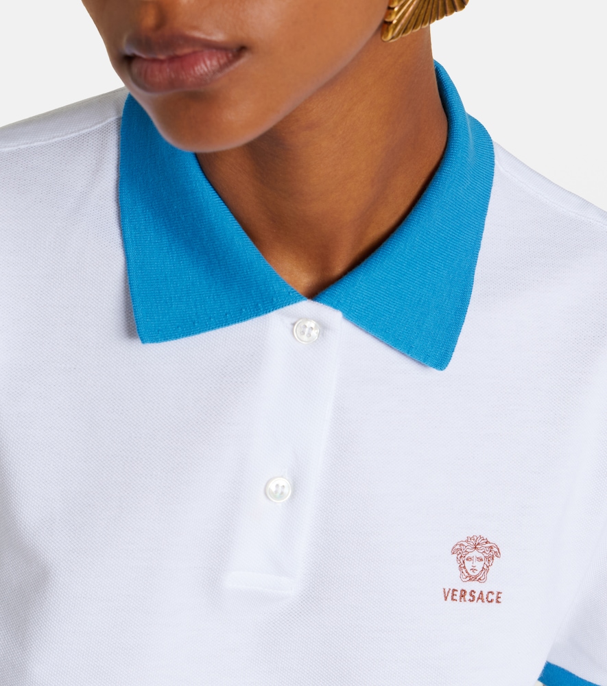 Versace Versace Besticktes Polohemd Aus Baumwoll-piqué 