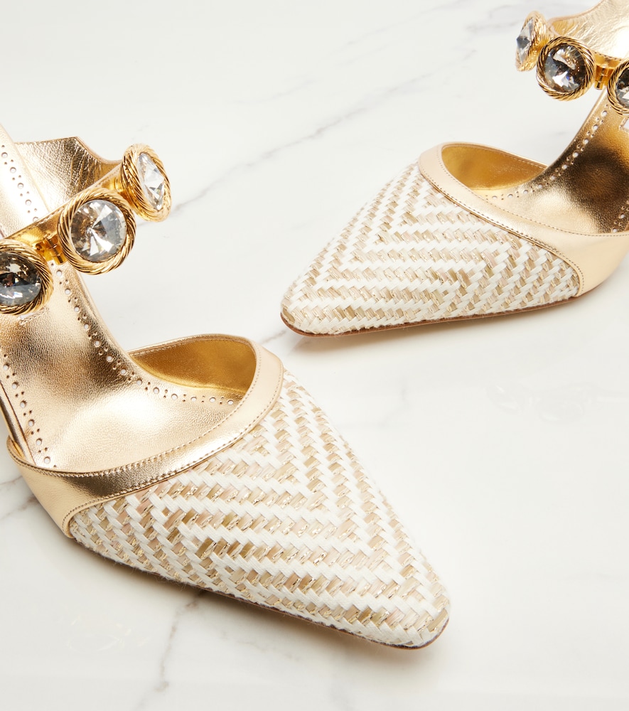  Manolo Blahnik Manolo Blahnik Pumps Soria Mit Leder Und Kristallen 
