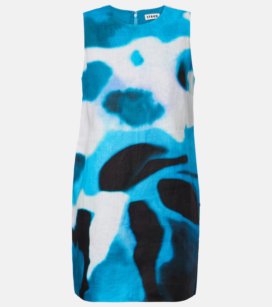 Abito corto Brea in lino con stampa