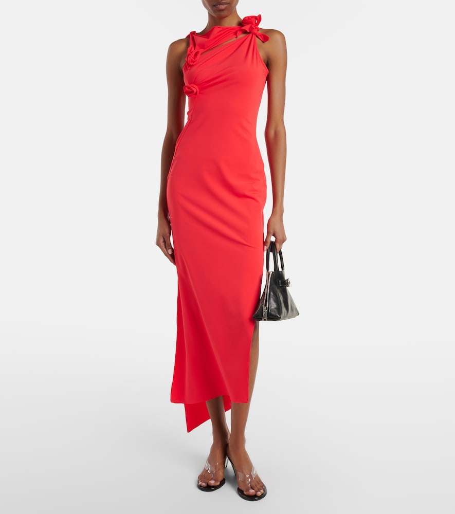  Coperni Coperni Floral-applique Asymmetric Jersey Maxi Dress 