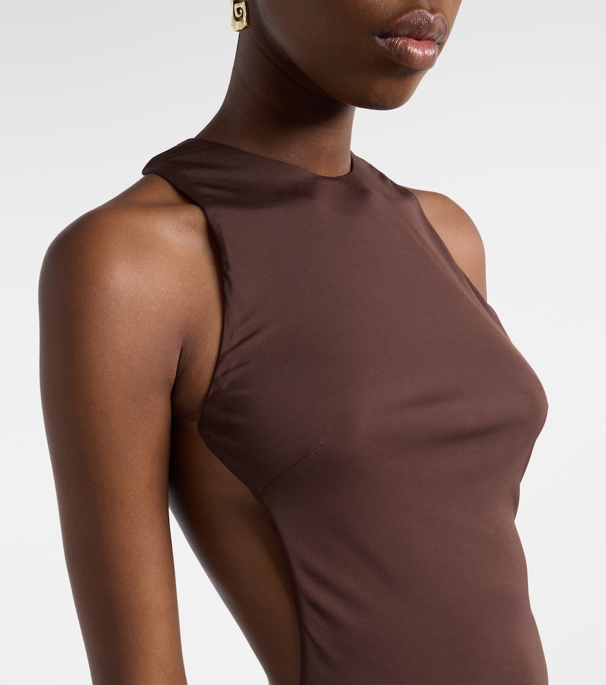  De La Vali De La Vali Maha Beaded Open-back Jersey Gown 