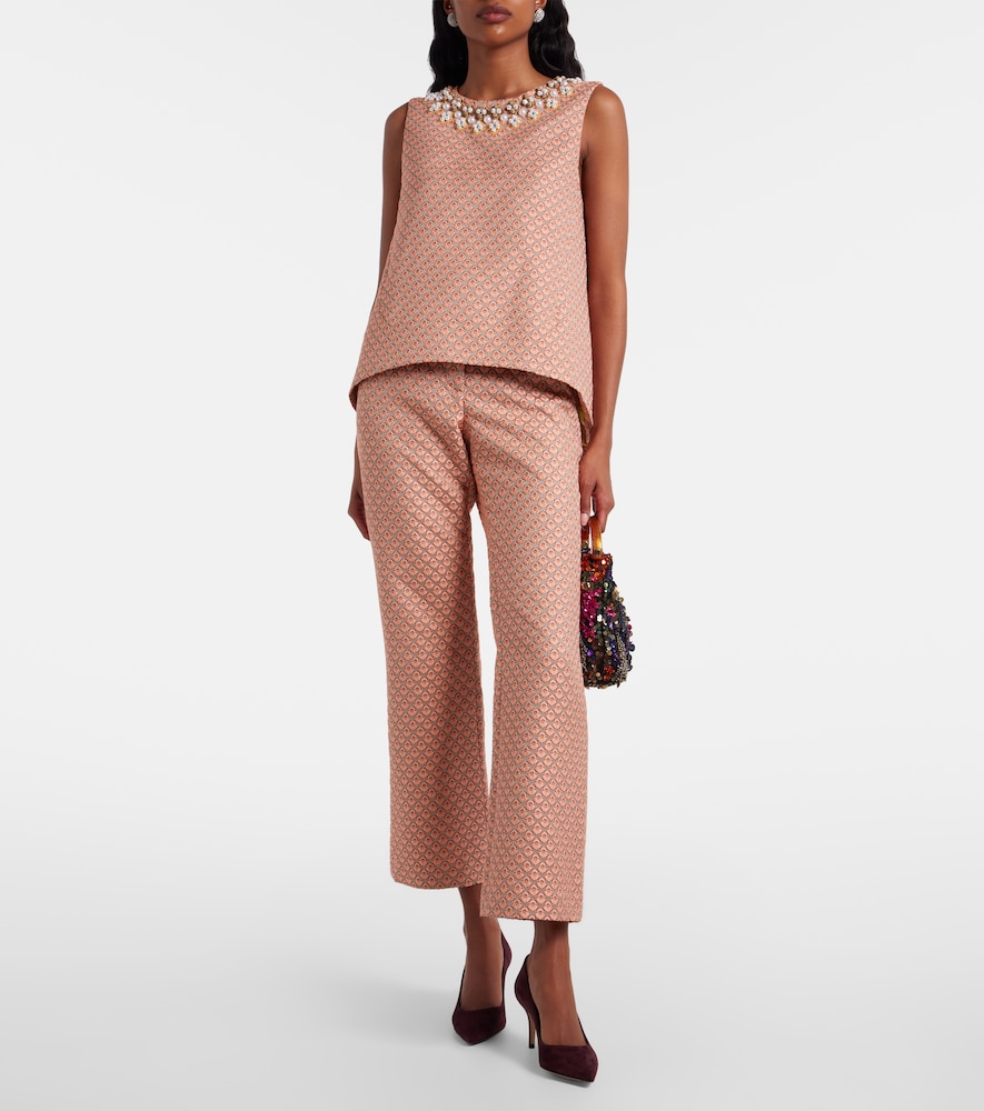 La DoubleJ 24/7 floral jacquard flared pants