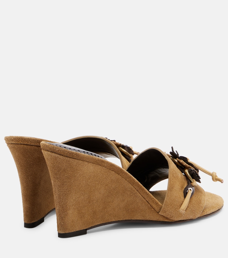  Isabel Marant Isabel Marant Anee Embellished Suede Wedge Mules 