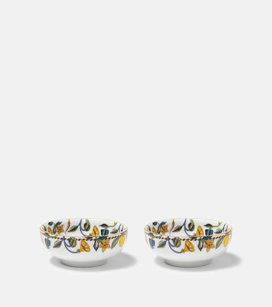 La Doublej Unisex White Borboni Set Of 2 Porcelain Snack Bowls - Mytheresa
