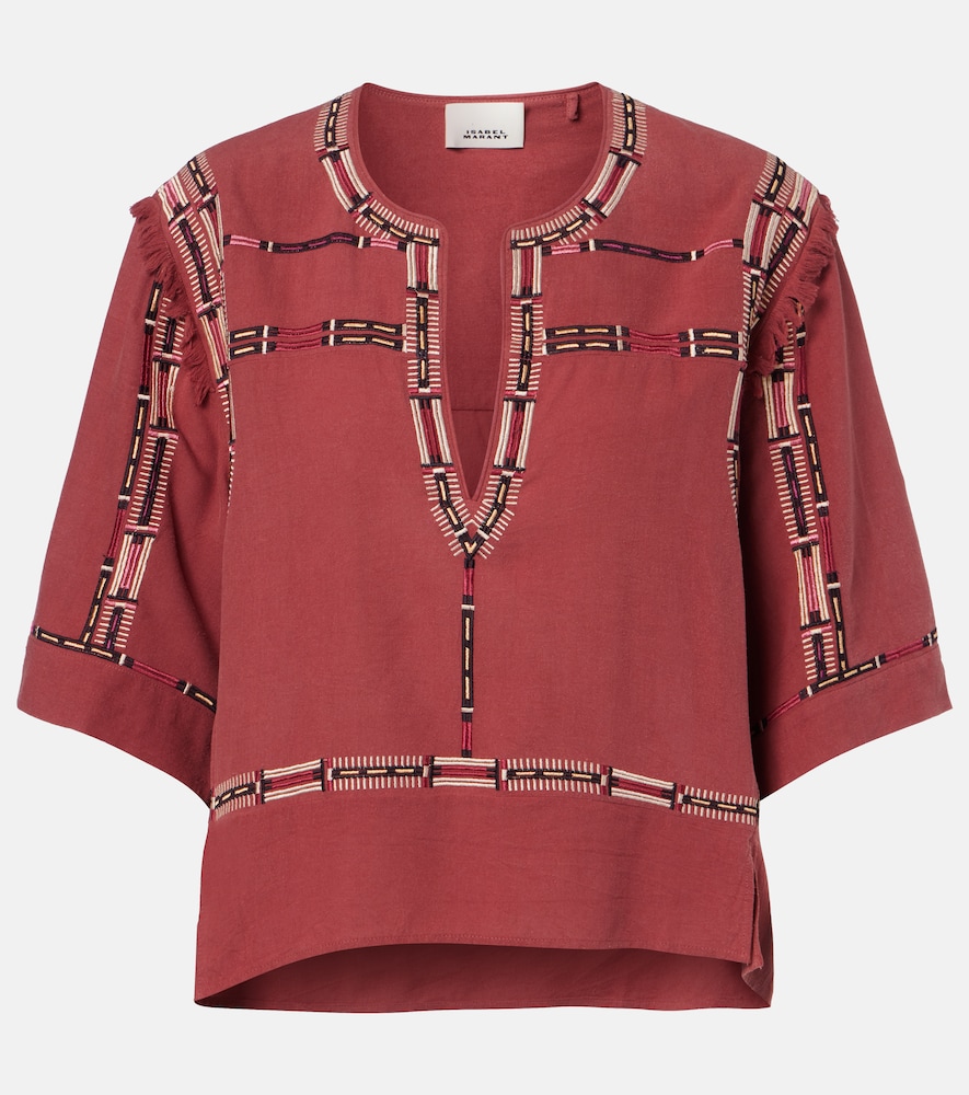 Isabel Marant Fiosa embroidered silk blouse