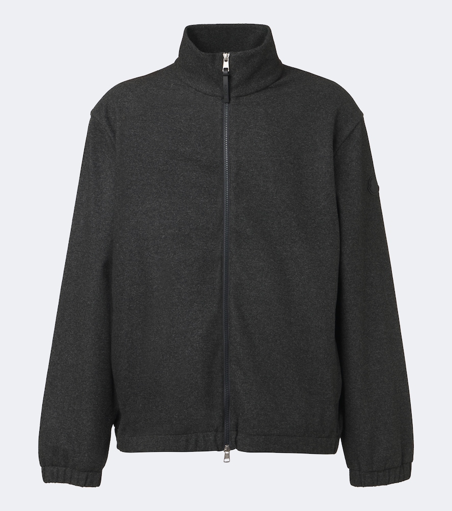 Moncler Men's Grey Leather-Trimmed Bomber Jacket UK Size 42 - Mytheresa