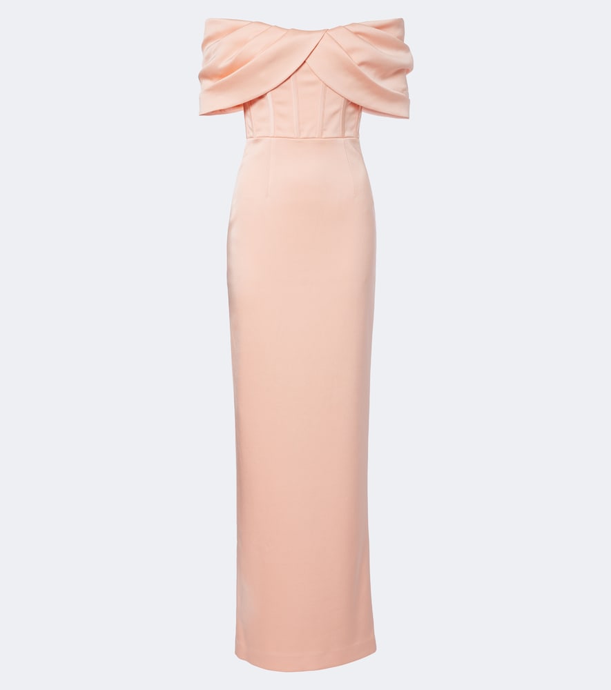 Off-Shoulder Robe Ayla aus Satin