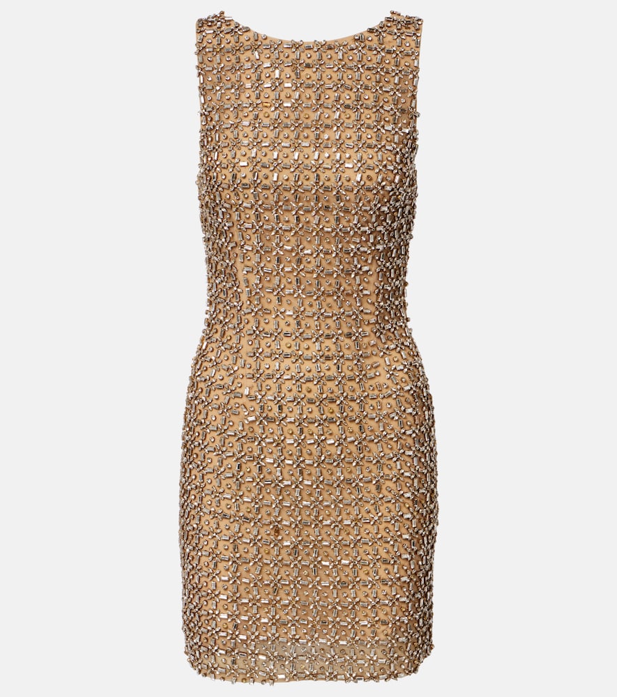 La Fuori Là Fuori Gilded crystal-embellished minidress