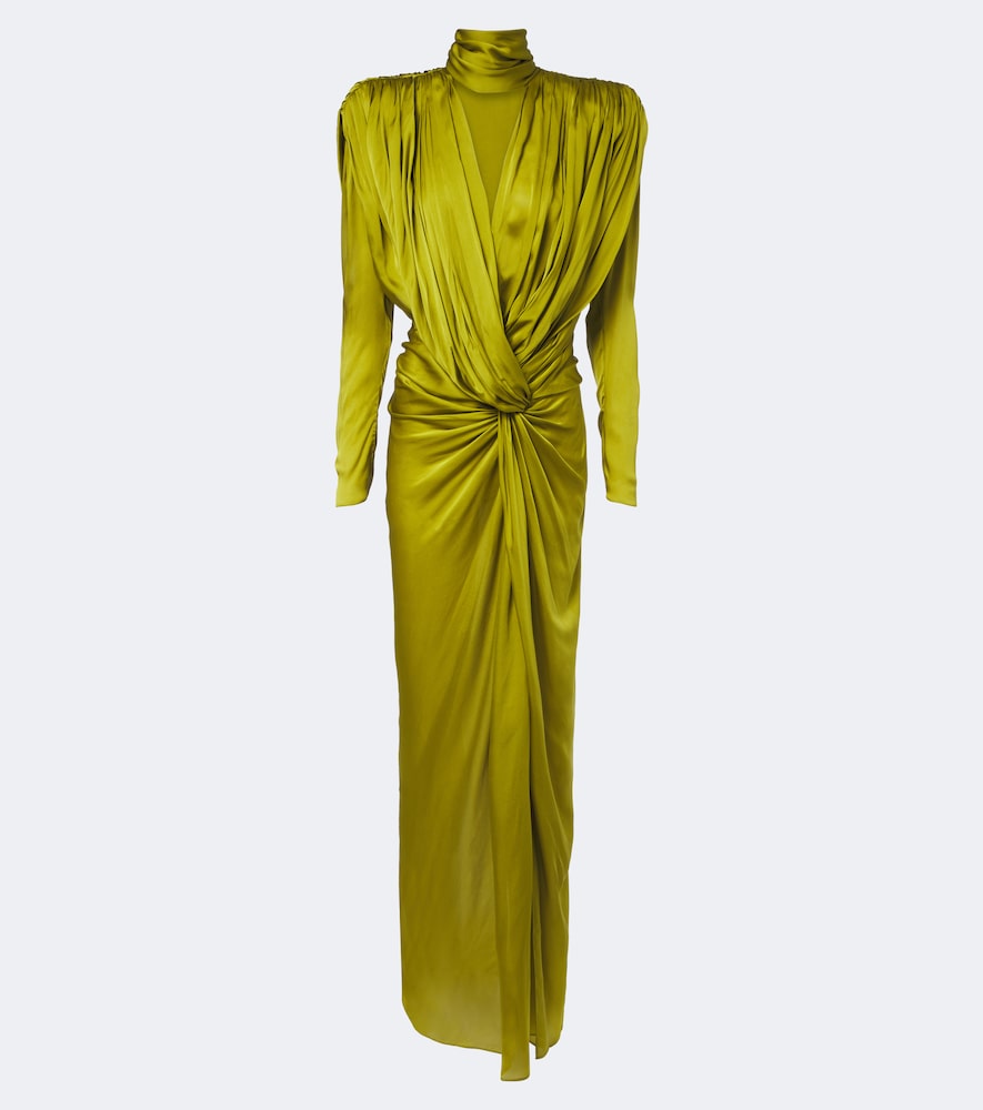 Balmain Abito lungo in raso di seta