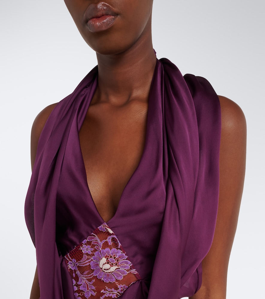 Cesura Lace-Trimmed Halterneck Top